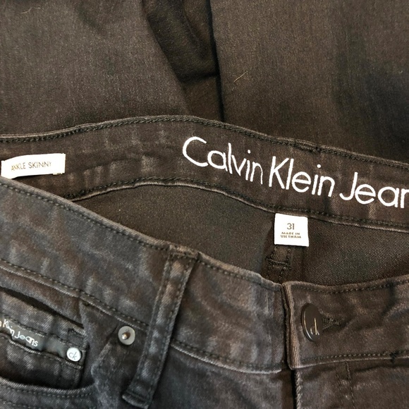 CALVIN KLEIN Black ANKLE SKINNY Stretch Jeans ~ 31 - Picture 8 of 8
